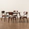 Baxton Studio Katya Mid-Century Modern Sand Fabric and Walnut Brown Finished Wood 5-Piece Dining Set 183-11636-11644-Zoro - alternate 9